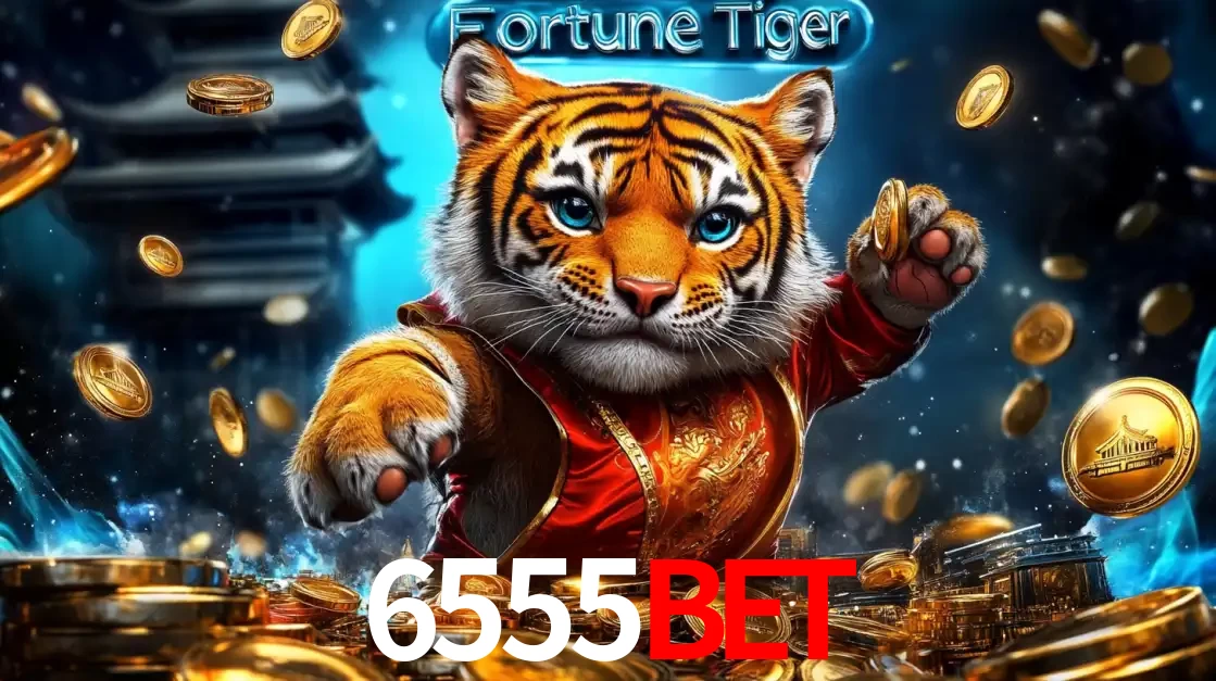Imagem promocional do jogo de slot Fortune Tiger, com um tigre majestoso em traje tradicional cercado por uma fortuna em moedas de ouro, disponível agora no cassino 6555BET.